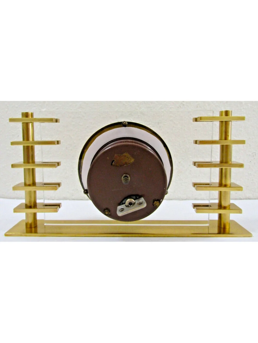 Art Deco 1930s Smiths Bronze and Lucite Desk Clock
